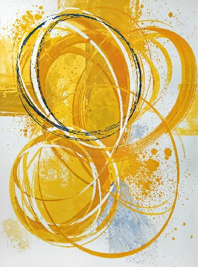 Плакат Абстракция желтая №17