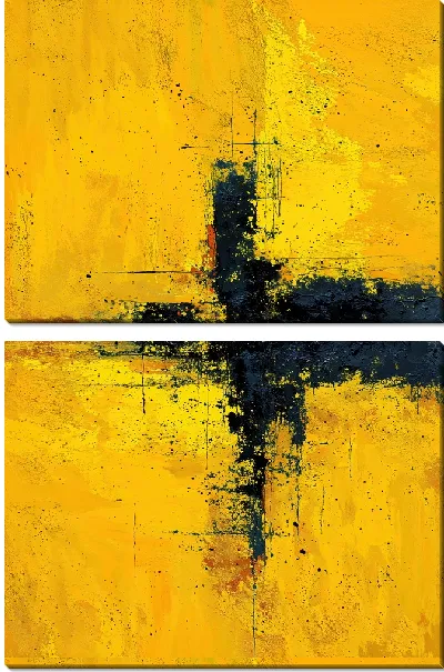 Модульная картина Абстракция желтая №18
