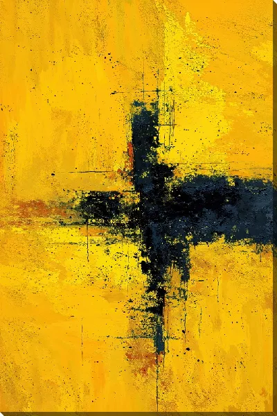 Картина маслом Абстракция желтая №18