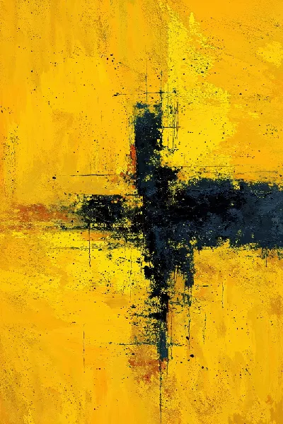 Плакат Абстракция желтая №18