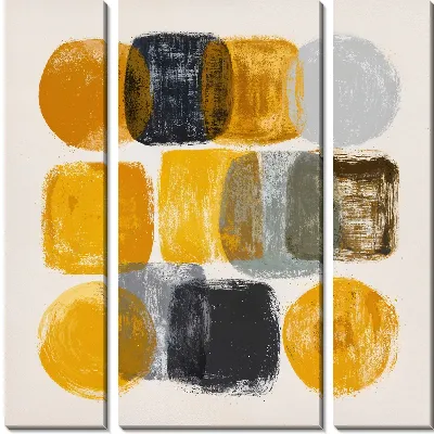 Модульная картина Абстракция желтая №19