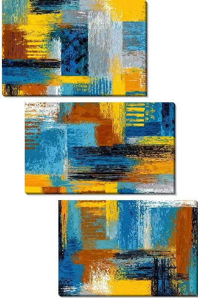 Модульная картина Абстракция желтая №20