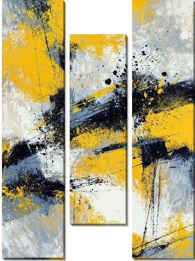 Модульная картина Абстракция желтая №21