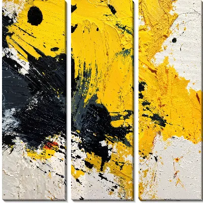 Модульная картина Абстракция желтая №22