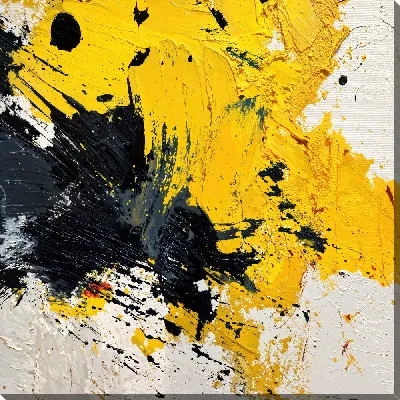 Картина маслом Абстракция желтая №22