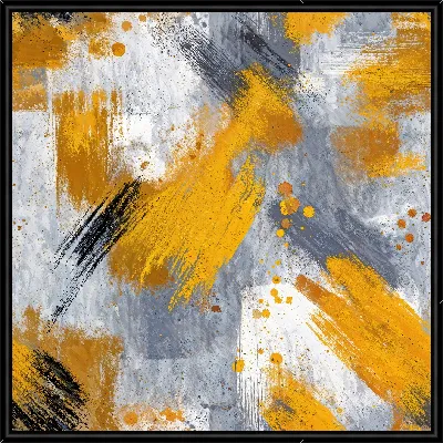 Картина Абстракция желтая и серая №23