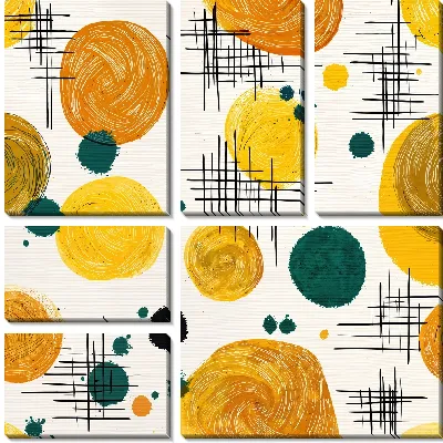 Модульная картина Абстракция желтая №24