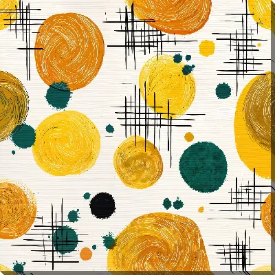 Картина маслом Абстракция желтая №24