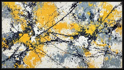 Картина Абстракция желто-серая №25