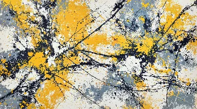 Плакат Абстракция желто-серая №25