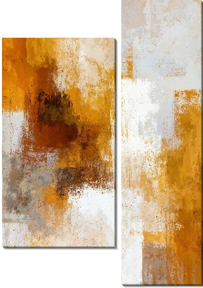 Модульная картина Абстракция желтая №26