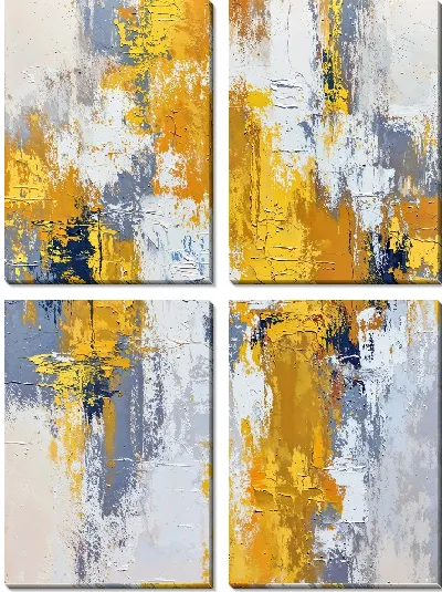Модульная картина Абстракция желтая №27