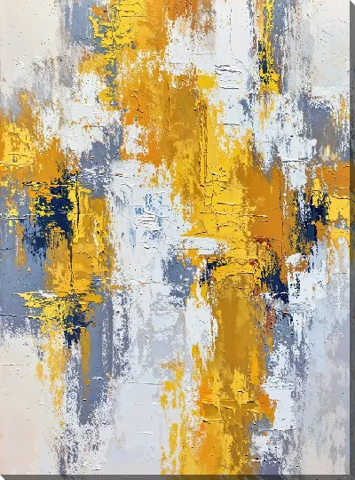 Картина маслом Абстракция желтая №27