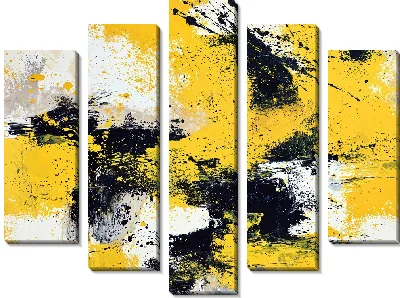 Модульная картина Абстракция желтая №28