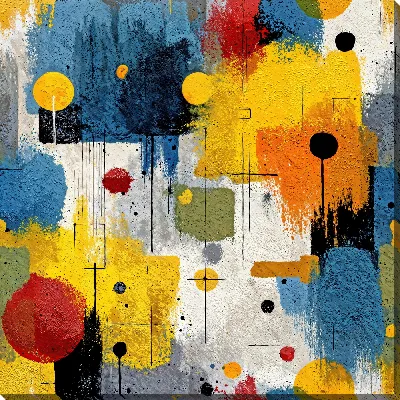 Постер Абстракция желто-синяя №29