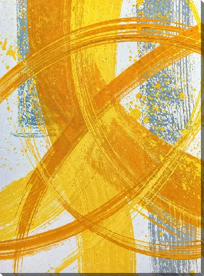 Картина маслом Абстракция желтая №30
