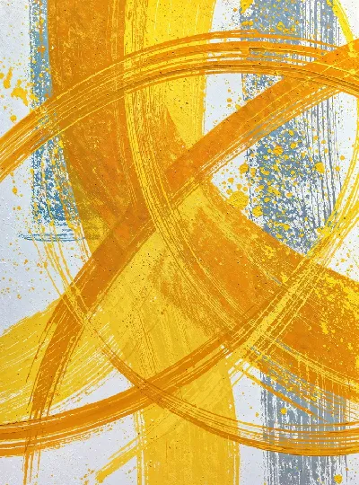 Плакат Абстракция желтая №30