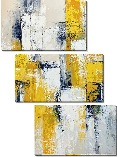 Модульная картина Абстракция бежево-желтая №31
