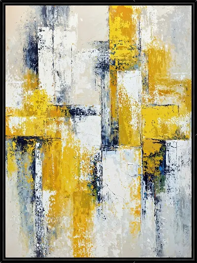 Картина Абстракция бежево-желтая №31