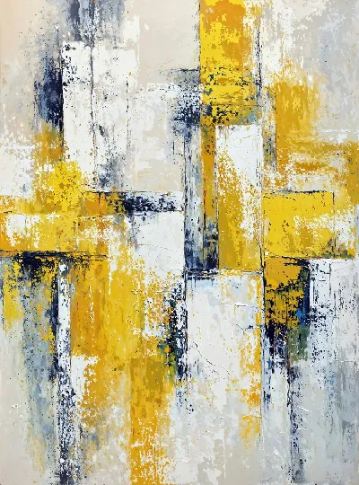 Плакат Абстракция бежево-желтая №31