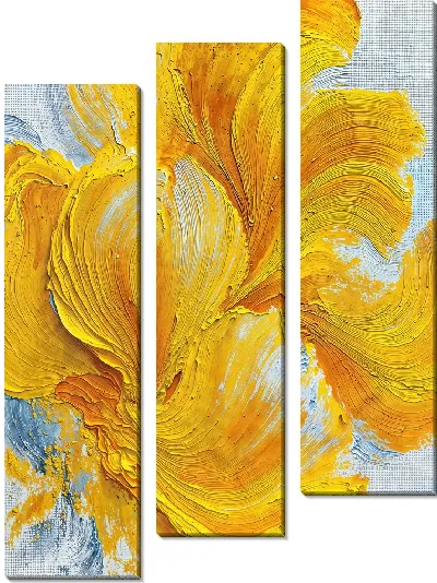 Модульная картина Абстрактный желтый цветок №2