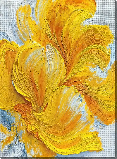 Картина маслом Абстрактный желтый цветок №2