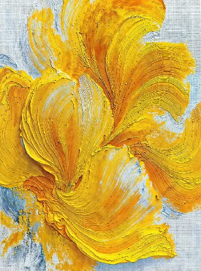 Плакат Абстрактный желтый цветок №2