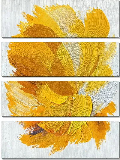 Модульная картина Абстрактный желтый цветок №1