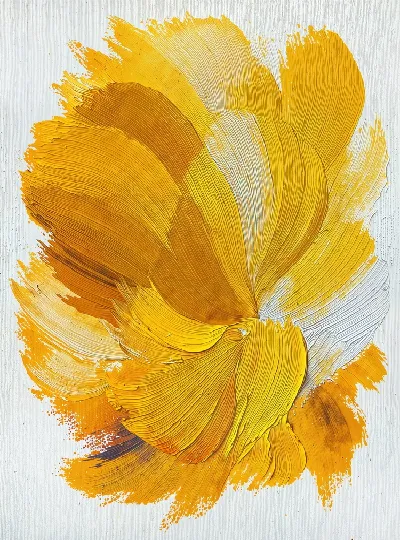 Плакат Абстрактный желтый цветок №1