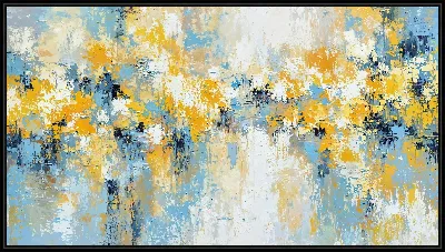Картина Желтр-голубая абстракция №55
