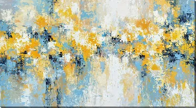 Картина маслом Желтр-голубая абстракция №55