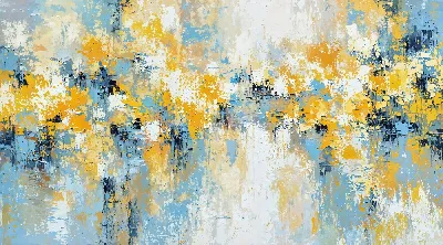 Плакат Желтр-голубая абстракция №55