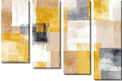 Модульная картина Желто-бежевая абстракция №56