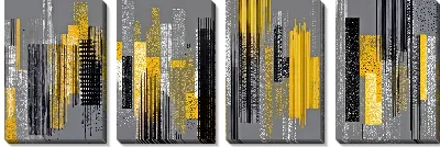 Модульная картина Желто-серая абстракция №57