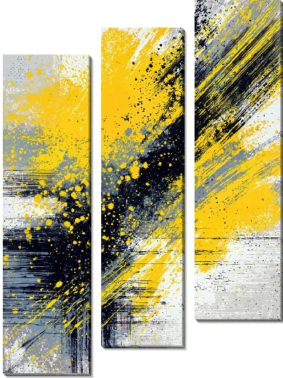 Модульная картина Желтая абстракция №58