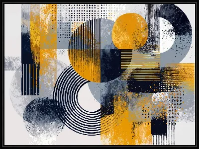 Картина Желто-серая абстракция №59