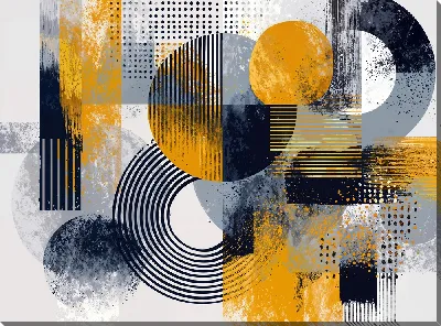 Постер Желто-серая абстракция №59