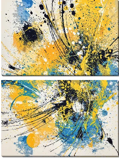 Модульная картина Желтая абстракция №60