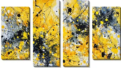 Модульная картина Желтая абстракция №61