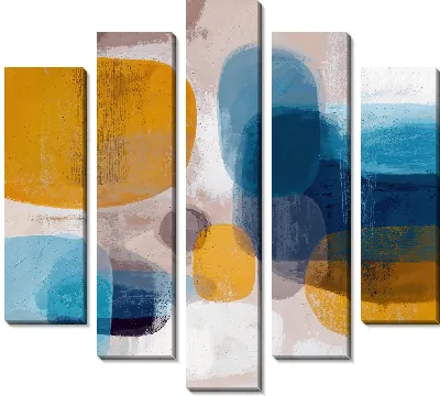 Модульная картина Желто-синяя абстракция №62