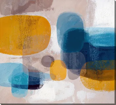 Картина маслом Желто-синяя абстракция №62