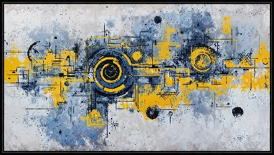 Картина Желто-синяя абстракция №63