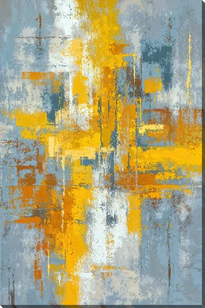 Картина маслом Желто-серая абстракция №65