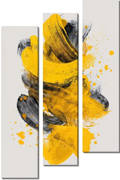 Модульная картина Желтая абстракция №67