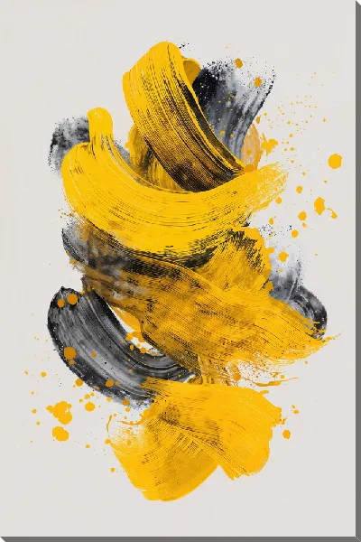 Картина маслом Желтая абстракция №67