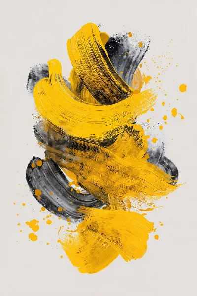 Плакат Желтая абстракция №67