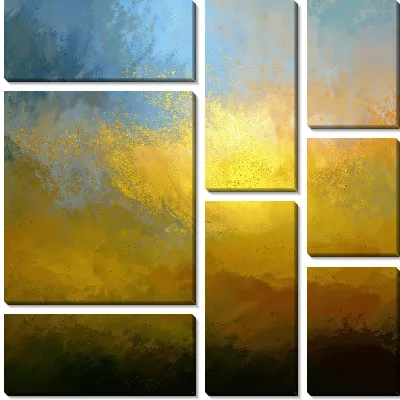 Модульная картина Желтая абстракция №69