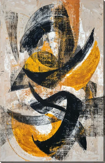 Постер Желто-коричневая абстракция №71
