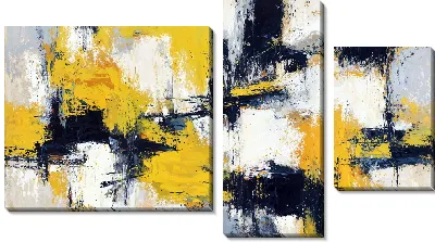 Модульная картина Желтая абстракция №75