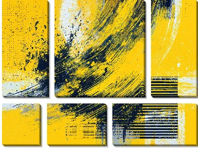 Модульная картина Желтая абстракция №76